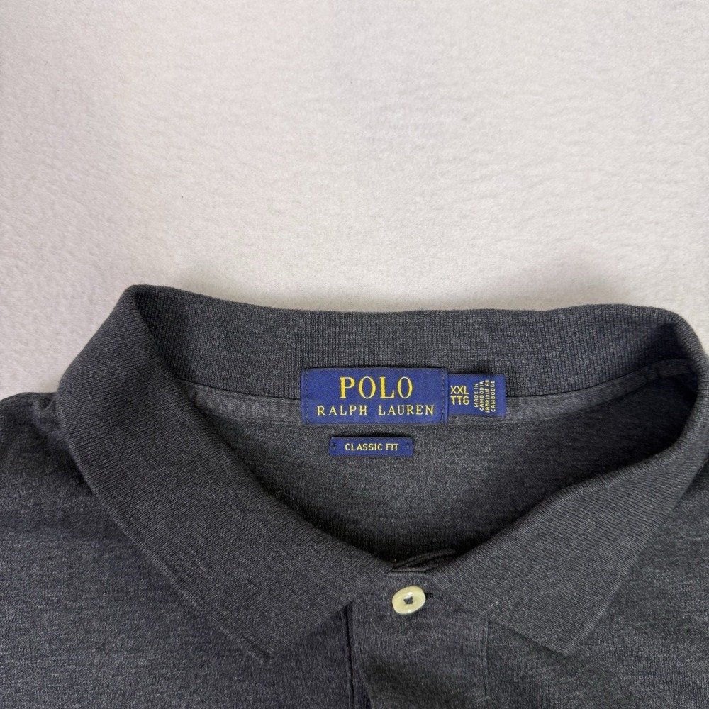 Polo Ralph Lauren XXL Gray Andover Heather Classic Fit Short Sleeve Polo Shirt - Picture 2 of 8